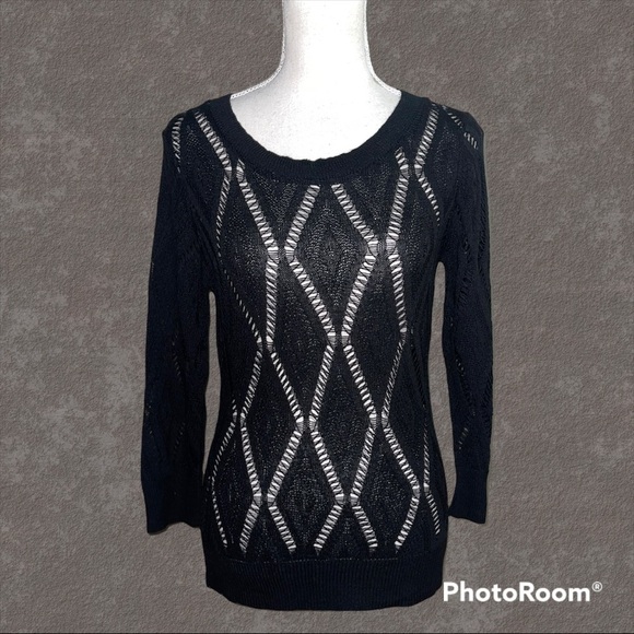 Romeo & Juliet Couture Diamond Cutout Sweater - Picture 1 of 5